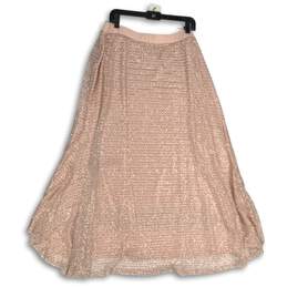 American Glamour Womens Pink Sequin Elastic Waist Pull-On A-Line Skirt Size 1X alternative image