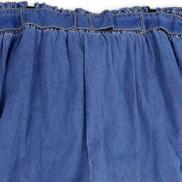 NWT Womens Blue Flat Front Cutout Pocket Belted Capri Pants Size 30 alternative image