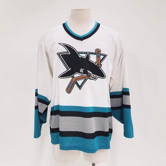 Buy the Vintage CCM NHL Signed San Jose Sharks Jersey Sz. m
