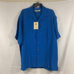 Men's Blue Tommy Bahama Silk Button-Up, Sz. XL