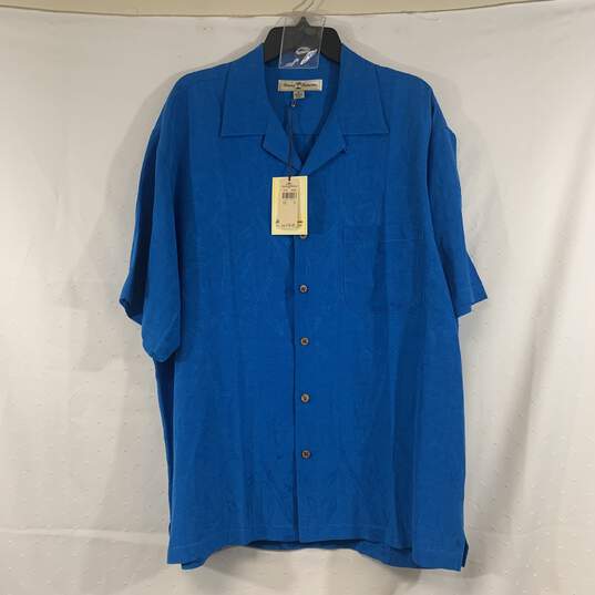 Men's Blue Tommy Bahama Silk Button-Up, Sz. XL image number 1