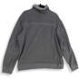 Mens Gray Knitted Shawl Collar Long Sleeve Pullover Sweater Size XL image number 2