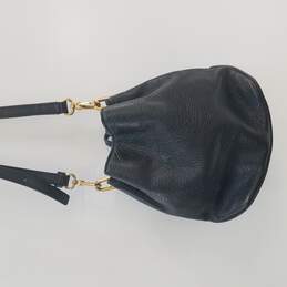 VTG DISSONA Large Black Brown Pebbled Leather Hobo Shoulder Bucket