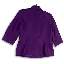 Womens Purple Notch Lapel 3/4 Sleeve Single Breasted Three Button Blazer 16 alternative image