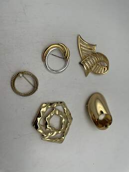 Lot Of 5 Assorted Gold Silver Tone Mixed Brooches And Pins 92g JEWVPNWPY-I