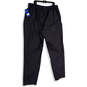 NWT Mens Black Elastic Waist Pockets Drawstring Scrub Pants Size 2XL Tall image number 2