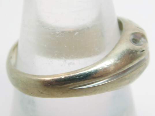 Vintage 10K White Gold Diamond Accent Ring 3.9g image number 3