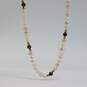 14k Gold FW Pearl Hematite Beaded Necklace 10.5g image number 1