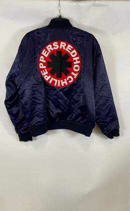 Red Hot Chilli Peppers Mens Blue Long Sleeve Full Zip Satin Bomber Jacket Size L alternative image