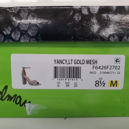 Sam Edelman Women's Yancy Light Gold Mesh Block Heels Size 8.5M image number 6