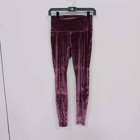 Buy the Lululemon Wunder Lounge Activewear Purple Velvet Leggings Size 6