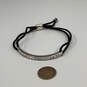 Designer Brighton Silver-Tone Crystal Stone Adjustable Cord Wrap Bracelet image number 2