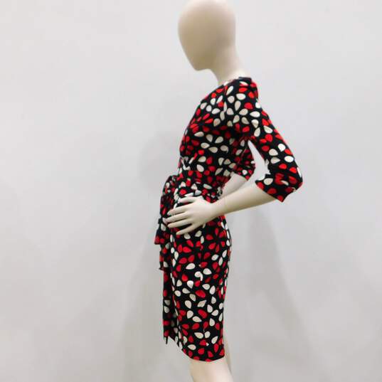 Diane von Furstenberg B&W & Red Wrap Dress image number 4