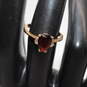 14K Yellow Gold Garnet Diamond Accent Ring Size 6.25 - 2.6g image number 1
