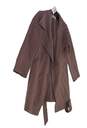 Womens Brown Long Sleeve Tie Front Warm Fleece Jacket Size Small image number 3