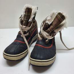 Sorel Tivoli Brown Plaid Snow Duck Boots Size 7 alternative image