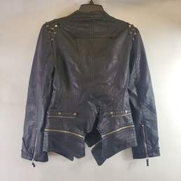 Fashion SX Women Black Faux Leather Jacket Sz M NWT alternative image