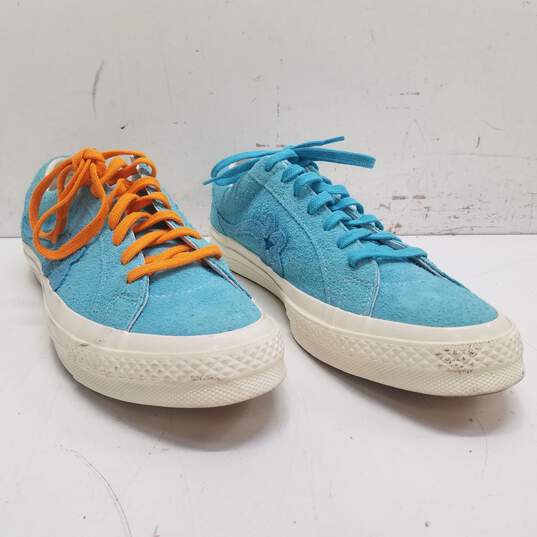 Converse x Golf Le Fleur Tyler the Creator One Star Ox Blue Sneakers Men's Size 12 image number 3