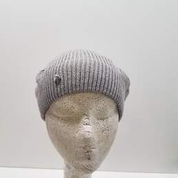 Kate Spade Grey Knit Rib Beret Hat