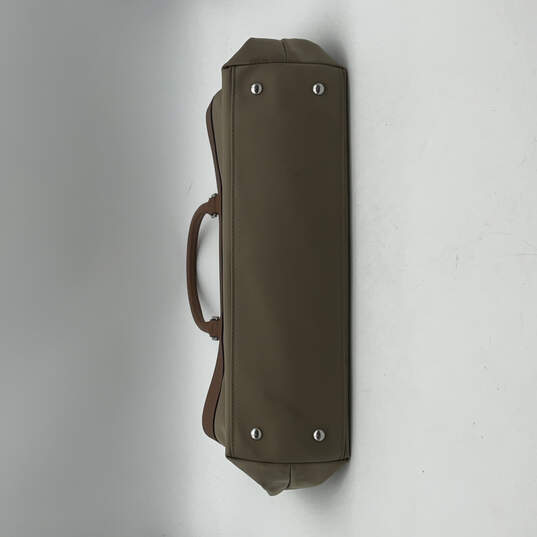 Womens Gray Brown Leather Double Top Handle Inner Zip Pocket Handbag image number 2