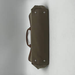 Womens Gray Brown Leather Double Top Handle Inner Zip Pocket Handbag alternative image