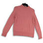 Womens Pink Knitted Long Sleeve Mock Neck Pullover Sweater Size Small image number 1