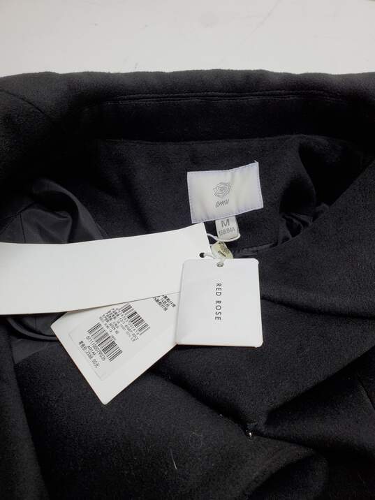 Emu Red Rose Long Sleeve Black Button Up Coat Jacket Women's Size M image number 3
