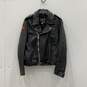 Reed Womens Black Leather Long Sleeve Asymmetrical Zip Motorcycle Jacket Sz R42 image number 1
