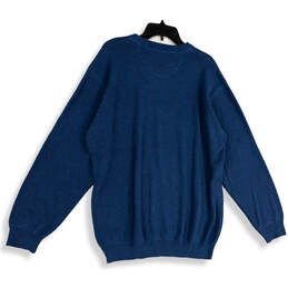 NWT Mens Blue Knitted Long Sleeve Crew Neck Pullover Sweater Size XL alternative image