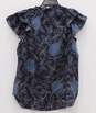 Charlotte Brody Navy Blue Pattern Women's Blouse sz L image number 3