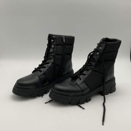 Mens Adie 2 Black Leather Round Toe Lace-Up Mid Calf Combat Boots Size 10 M image number 4