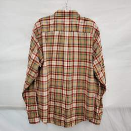 Patagonia Organic Cotton MN's Plaid Long Sleeve Brown & Red Shirt Size M alternative image