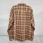 Patagonia Organic Cotton MN's Plaid Long Sleeve Brown & Red Shirt Size M image number 2