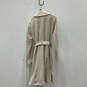 NWT Womens Beige Long Sleeve Open Front Belted Trench Coat Size Large image number 2
