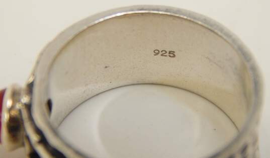 Artisan 925 Textured Druzy & Carnelian Rings w/ Granulated Bracelet 20.8g image number 8