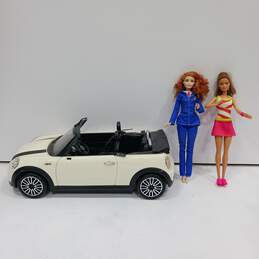 2012 Mattel - Ken's 'My Cool Mini!' White Convertible Mini Cooper w/ 2 Dolls alternative image