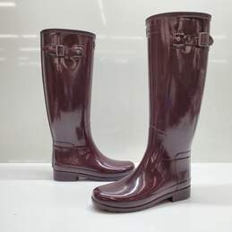 WOMEN'S HUNTER 16in BURGUNDY RUBBER BOOTS SIZE 5