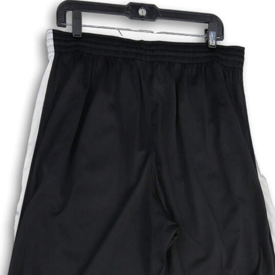 NWT Mens Black Striped Elastic Waist Pull-On Track Pants Size Large image number 4