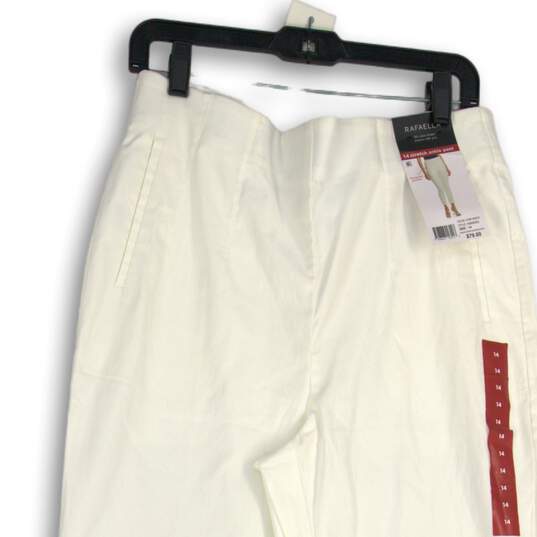 NWT Rafaella Womens White Flat Front Stretch Skinny Leg Ankle Pants Size 14 image number 3