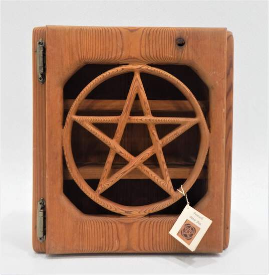 Pentacle Alter Box Wiccan Protection Symbol Ritual Tool Wicca Pagan Wood Cabinet image number 1