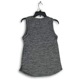 Womens Gray White Striped Round Neck Activewear Pullover Tank Top Size XS alternative image
