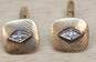 Vintage 10K Yellow Gold 0.09 CTTW Diamond Cuff Links 5.3g image number 5