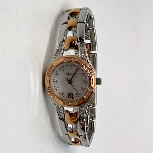 Designer Relic ZR12118 Two-Tone Crystal Stainless Steel Analog Wristwatch image number 2