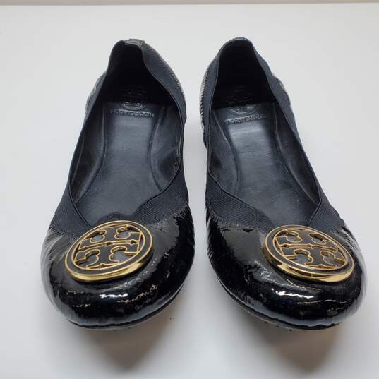 Tory Burch Caroline Black Patent Ballet Flat Shoes Size 7.5 image number 3