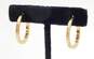 14K Yellow Gold Etched Hoop Earrings 2.1g image number 1