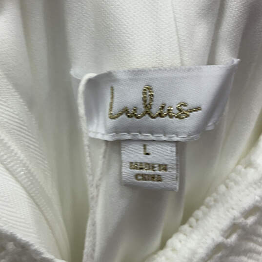 NWT Womens White Lace Long Sleeve V-Neck Back-Zip Maxi Dress Size Large image number 3