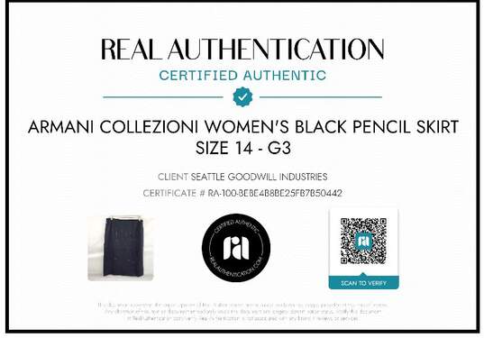 Armani Collezioni Women's Black Pencil Skirt Size 14 image number 5
