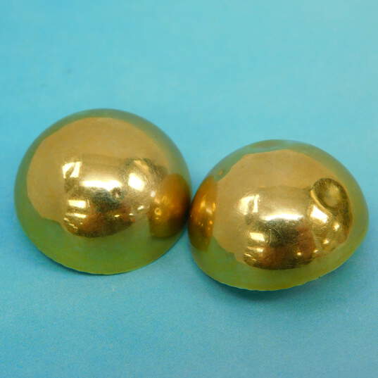 14K Yellow Gold Dome Omega Clip Earrings 5.2g image number 1