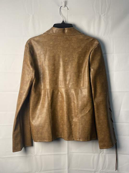 Charlotte Russe Women Brown Leather Like Jacket Size L image number 2