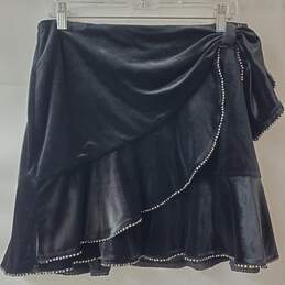 Parker Black Velvet Side Bow Skirt Women's 10